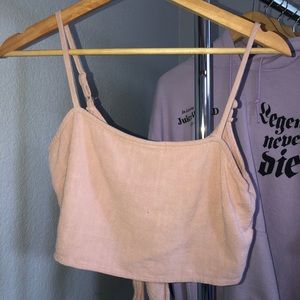 pink tie back tank